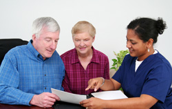 Nurse educating patient